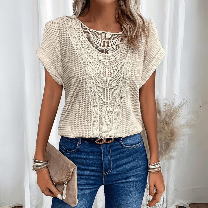 Mathilda | Gehäkelte Boho Strickbluse