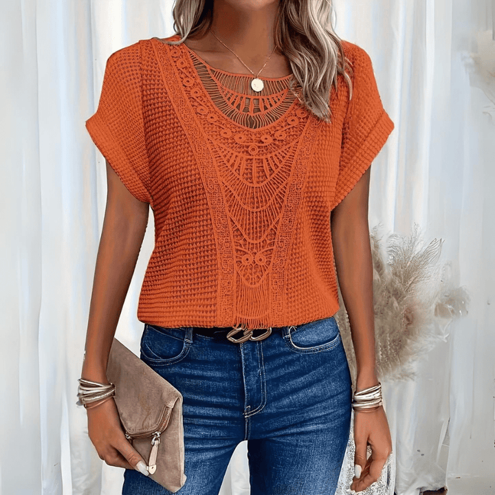 Mathilda | Gehäkelte Boho Strickbluse