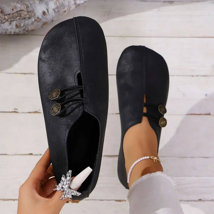 Ingrid | Bequeme Ballerinas mit Vintage-Knopf-Akzent