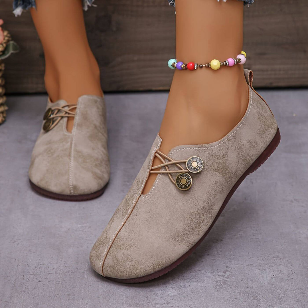 Ingrid | Bequeme Ballerinas mit Vintage-Knopf-Akzent