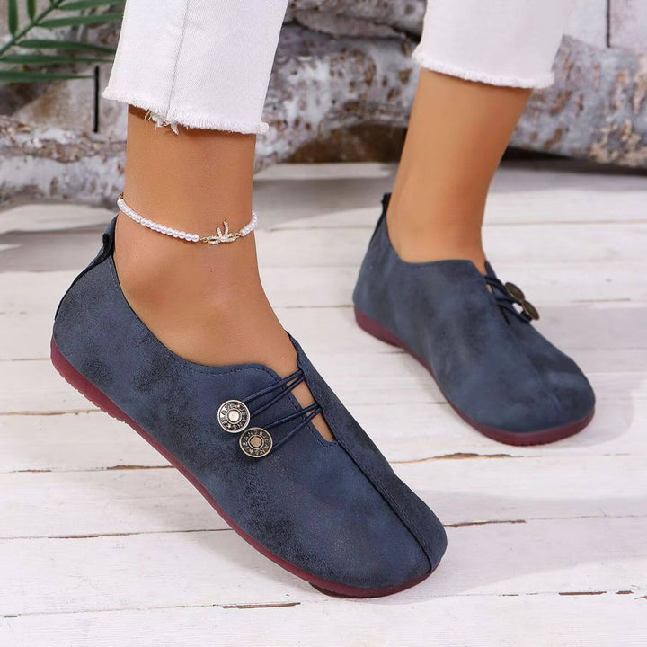 Ingrid | Bequeme Ballerinas mit Vintage-Knopf-Akzent
