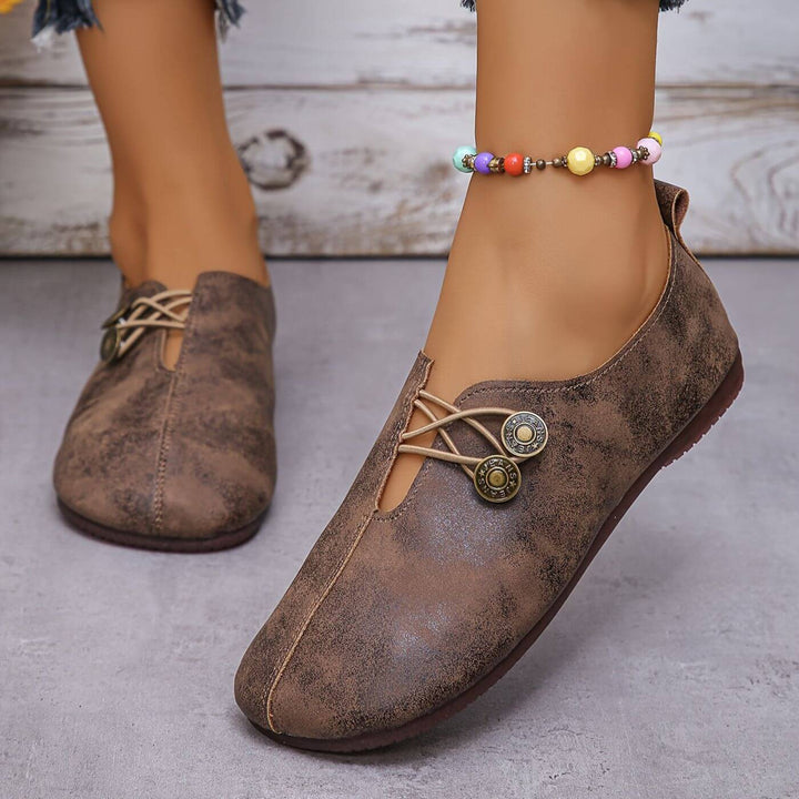 Ingrid | Bequeme Ballerinas mit Vintage-Knopf-Akzent