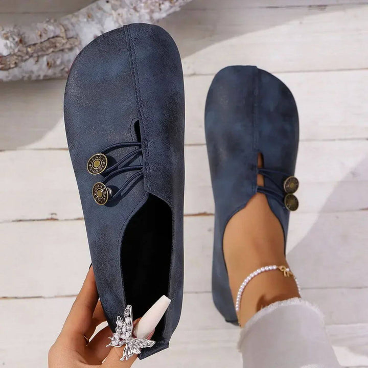 Ingrid | Bequeme Ballerinas mit Vintage-Knopf-Akzent