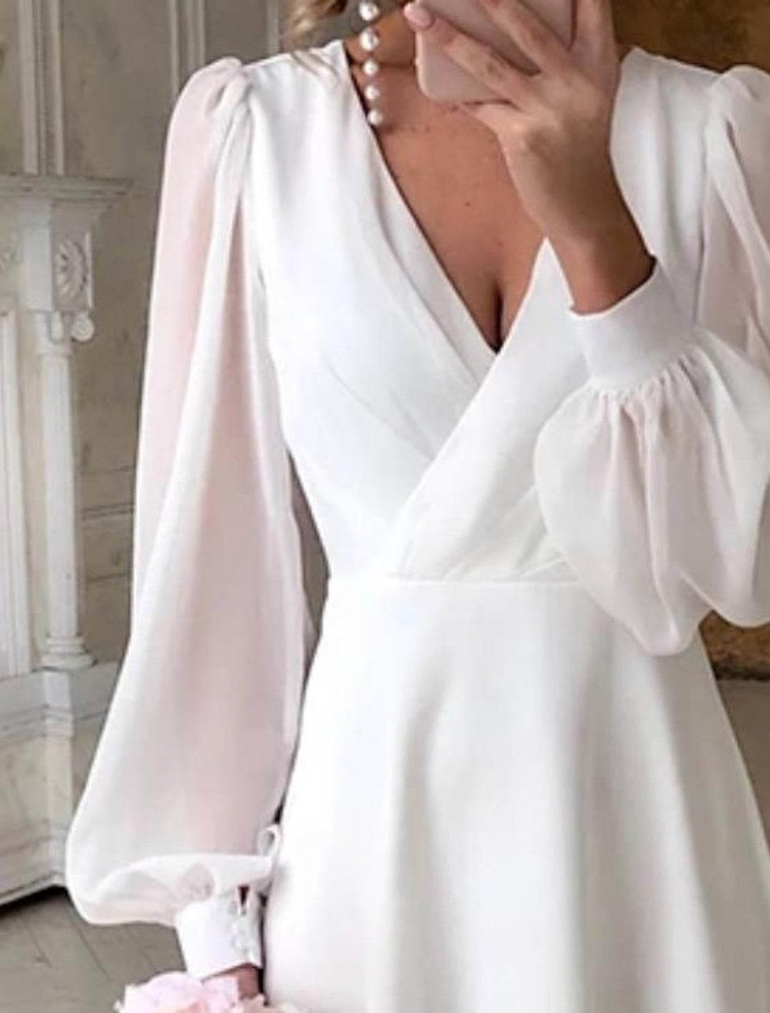 Anna | Elegantes Damen Maxikleid mit V-Ausschnitt