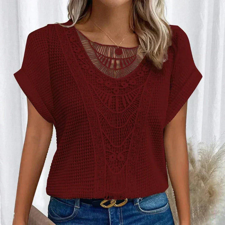Mathilda | Gehäkelte Boho Strickbluse