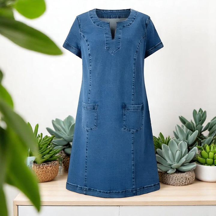 Aveline | Lässiges Jeanskleid mit Taschen