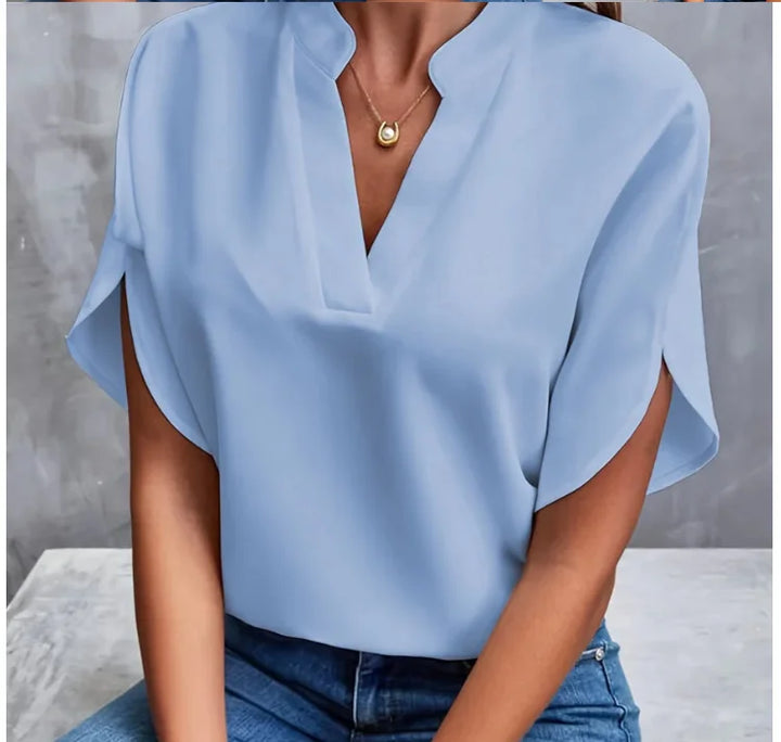 Amélie | Schlichte Bluse mit V-Ausschnitt