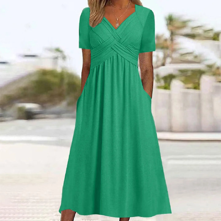 Elodie | Elegantes Maxikleid mit gekreuztem Taillenband