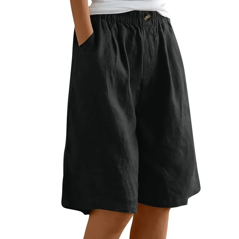 Sabine | Lässige Leinen-Shorts mit weitem Bein
