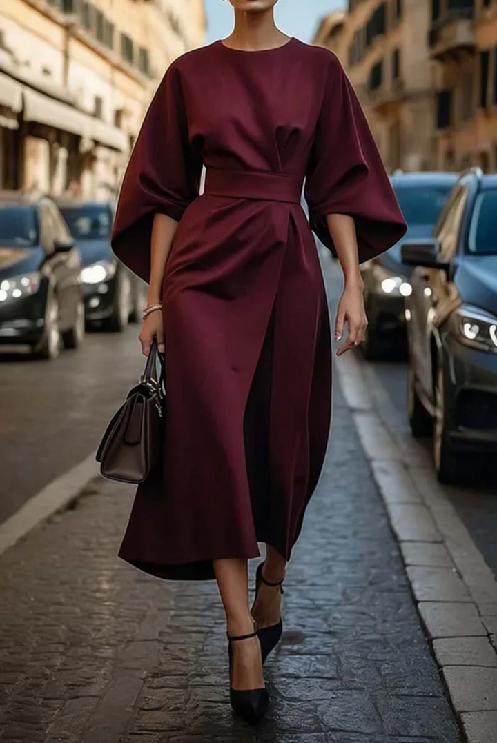 Celeste | Elegantes Midikleid mit Drapierung