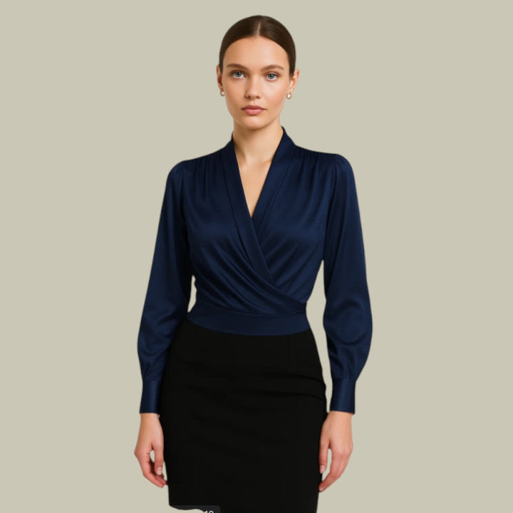 Colette | Elegante Wickelbluse mit langen Ärmeln