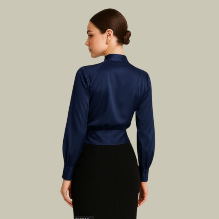 Colette | Elegante Wickelbluse mit langen Ärmeln