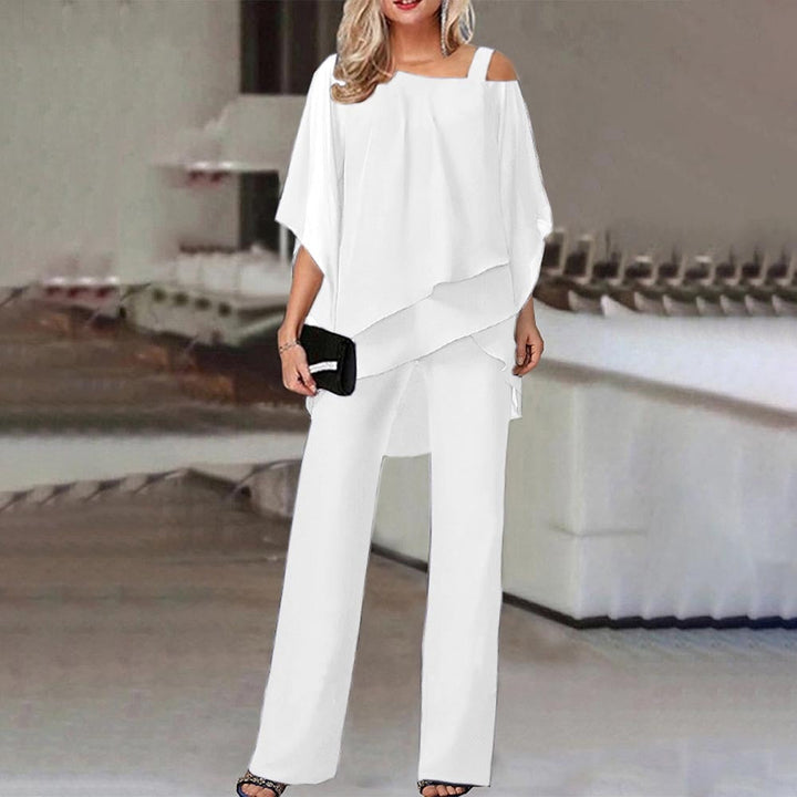 Paula | Elegantes Damen Zweiteiler Set mit Chiffon Oberteil