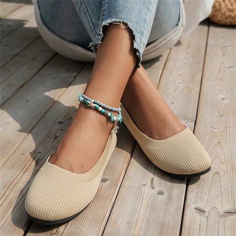 Greta | Damen Ballerina Slip-On Schuhe mit Mesh Design