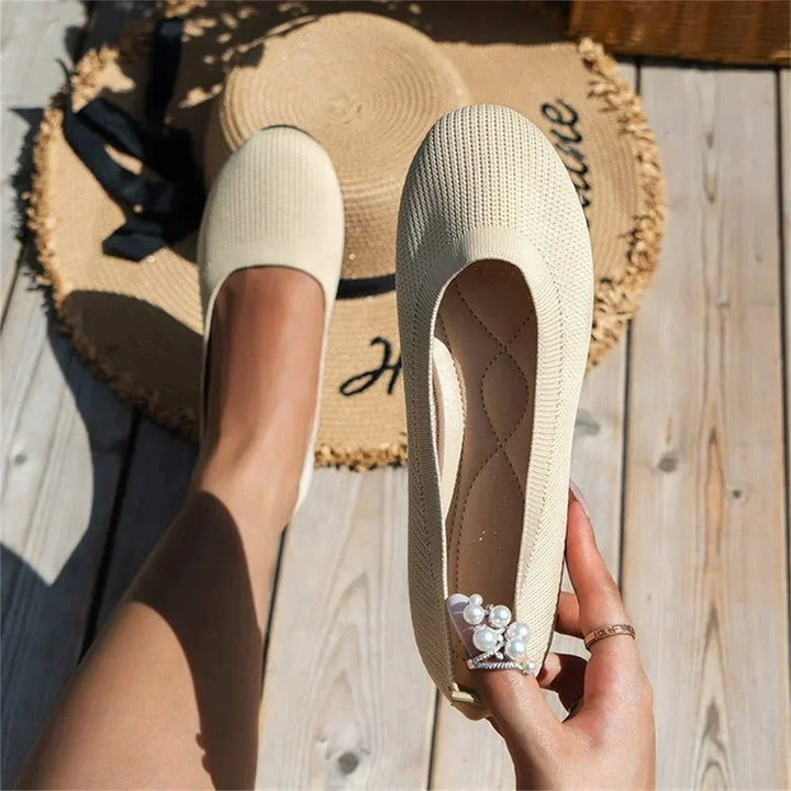 Greta | Damen Ballerina Slip-On Schuhe mit Mesh Design