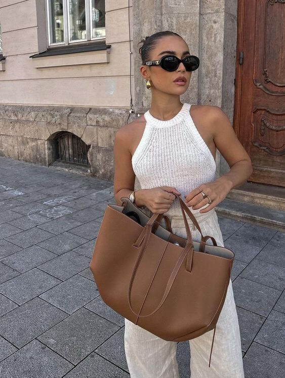 Amelie | Damen Schultertasche aus Kunstleder mit großem Format