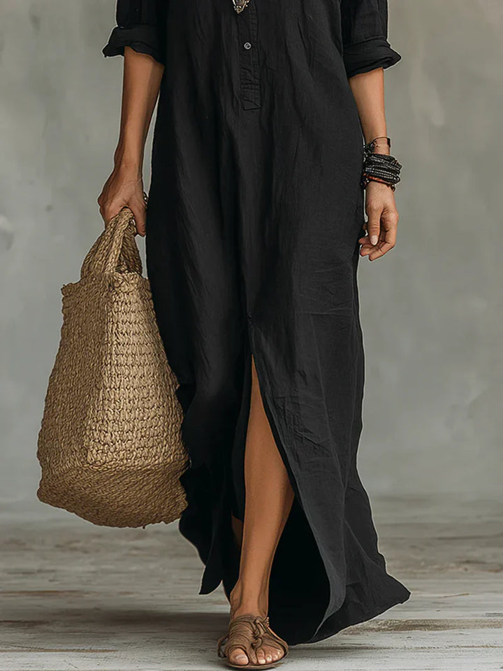 Aveline | Maxikleid aus Leinen im Boho-Stil