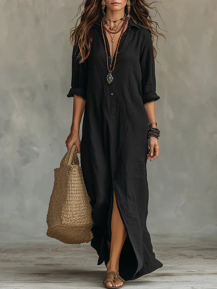 Aveline | Maxikleid aus Leinen im Boho-Stil