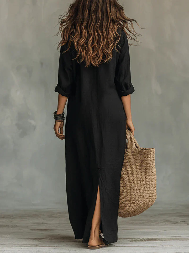 Aveline | Maxikleid aus Leinen im Boho-Stil