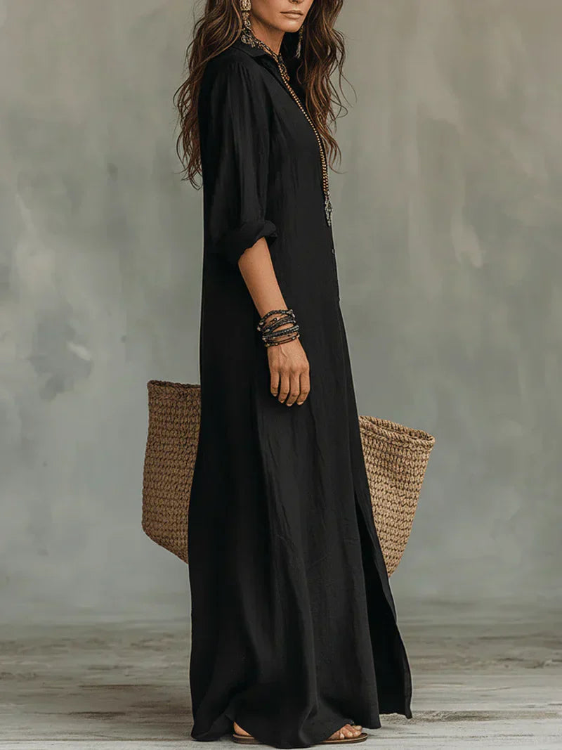Aveline | Maxikleid aus Leinen im Boho-Stil