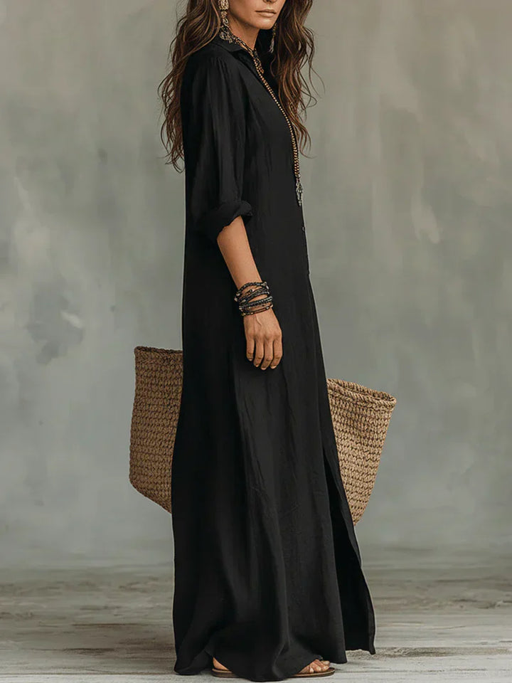 Aveline | Maxikleid aus Leinen im Boho-Stil