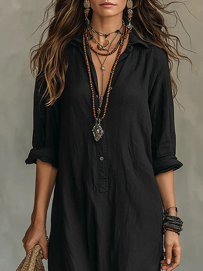 Aveline | Maxikleid aus Leinen im Boho-Stil