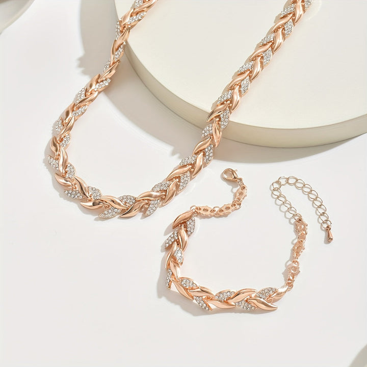 Auriane | Luxuriöses Blatt-Glieder-Schmuckset