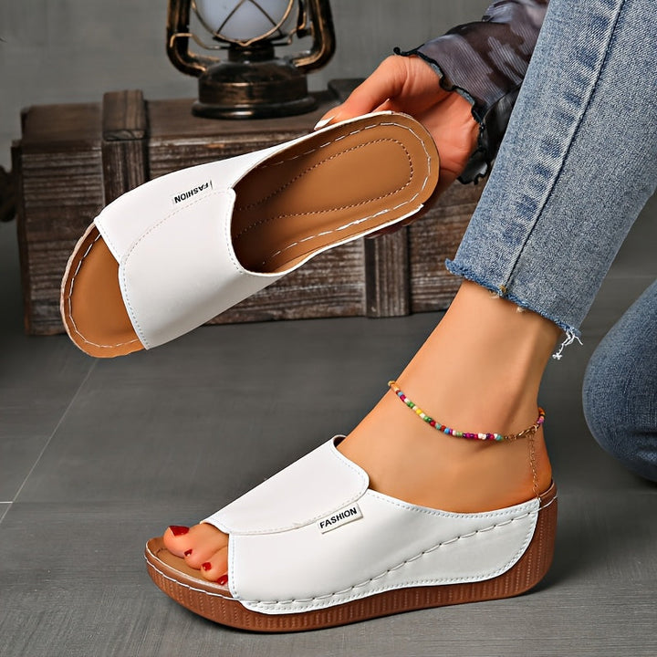 Ella | Bequeme Sandalen mit Keilabsatz und offener Zehenpartie
