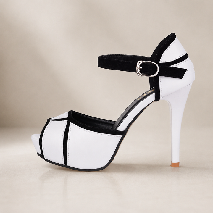 Valentina | Plateau-Pumps mit kontrastfarbenen Riemen