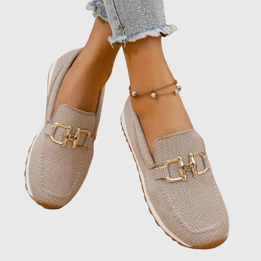 Lena | Damen Slip-On Loafer mit Metallschnalle