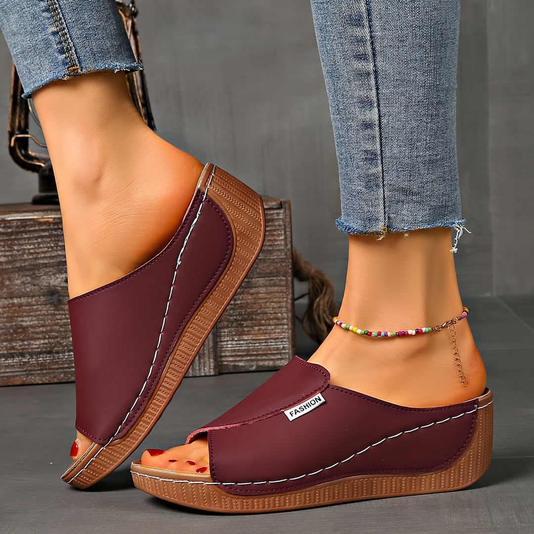 Ella | Bequeme Sandalen mit Keilabsatz und offener Zehenpartie