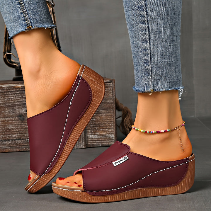 Ella | Bequeme Sandalen mit Keilabsatz und offener Zehenpartie