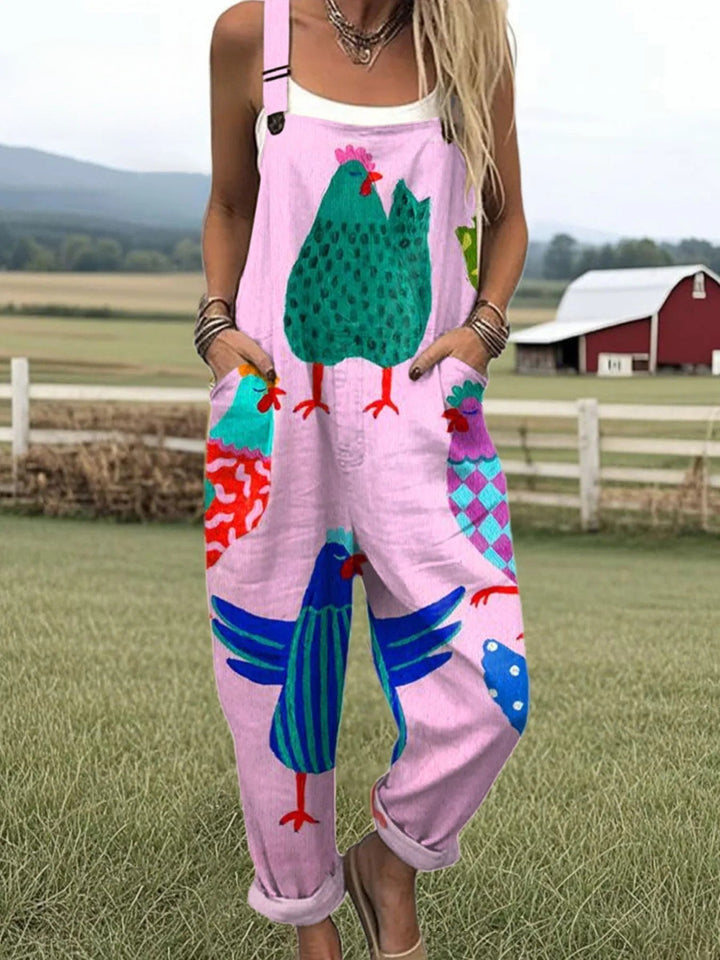 Harper | Lässige Latzhose mit Sommerprint