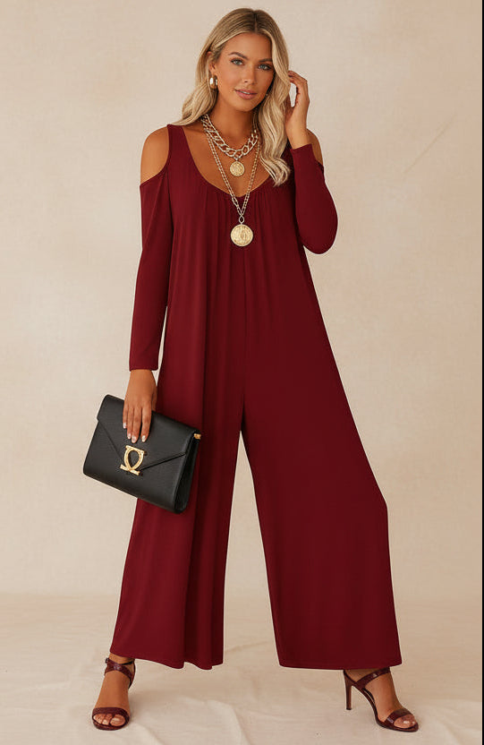 Adelina | Lässiger Jumpsuit mit schulterfreiem Ausschnitt