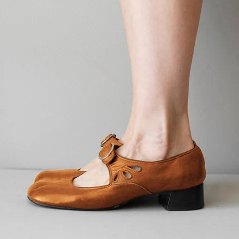 Clara | Mary-Jane-Ballerinas im Vintage-Stil mit Schnalle