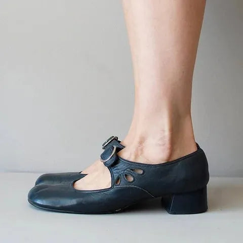 Clara | Mary-Jane-Ballerinas im Vintage-Stil mit Schnalle