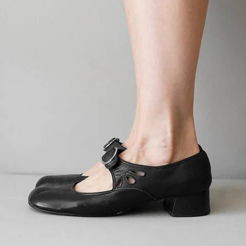 Clara | Mary-Jane-Ballerinas im Vintage-Stil mit Schnalle
