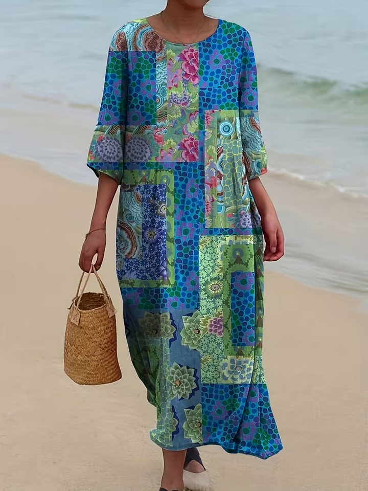 Aurora | Maxikleid im Bohemian-Patchwork-Stil