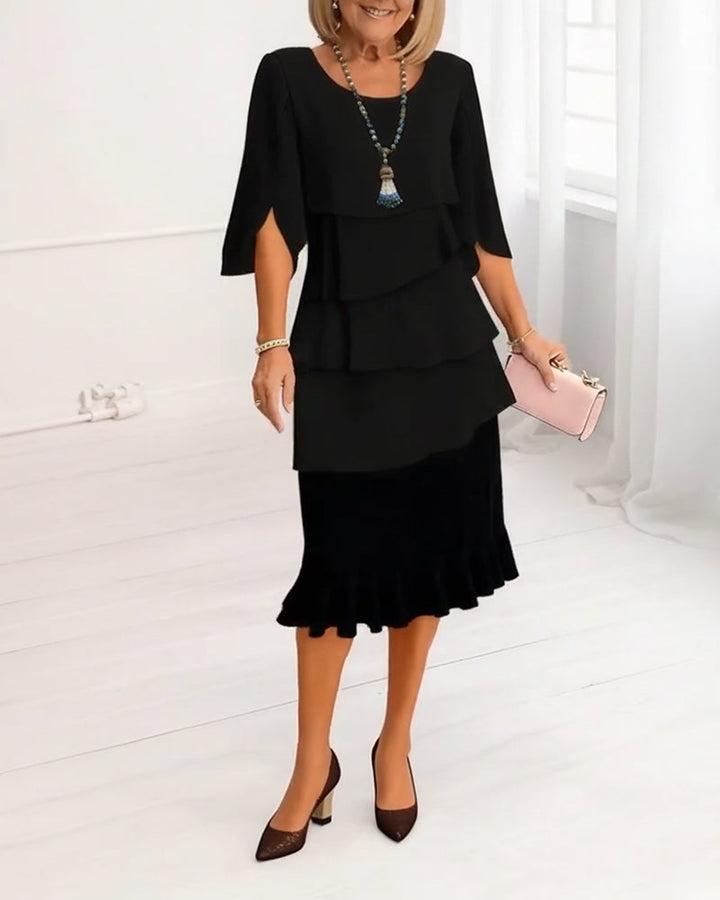 Aurélie | Elegantes Midi-Kleid mit Lagenlook