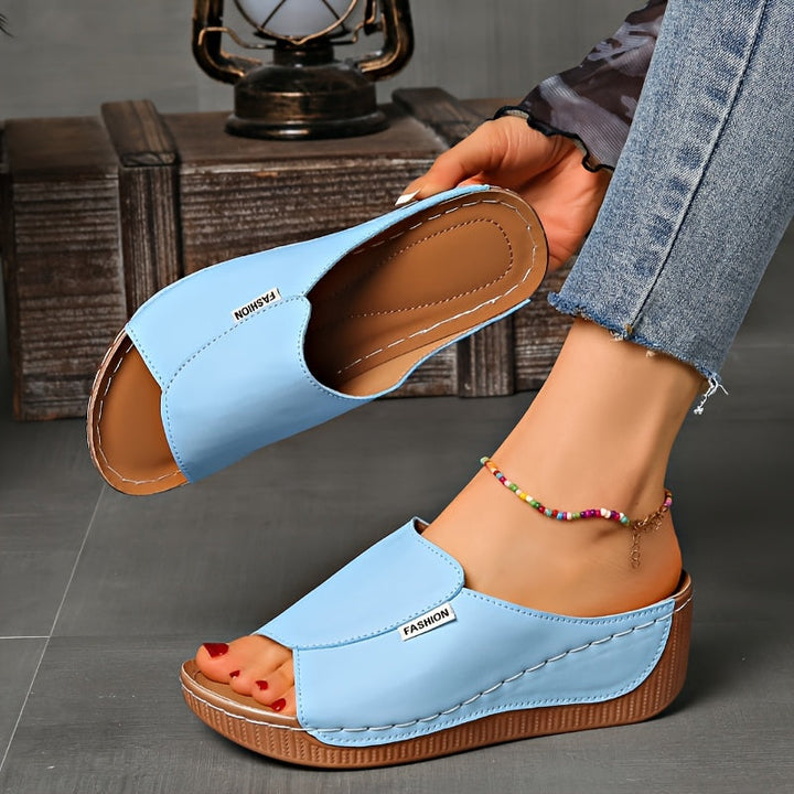 Ella | Bequeme Sandalen mit Keilabsatz und offener Zehenpartie