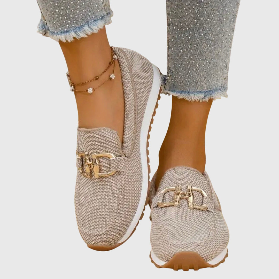 Lena | Damen Slip-On Loafer mit Metallschnalle