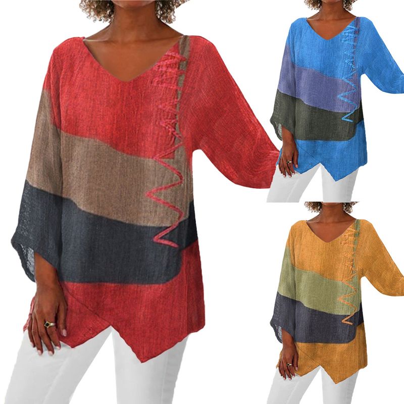 Ingrid | Lässige Tunika-Bluse im Color-Blocking-Look