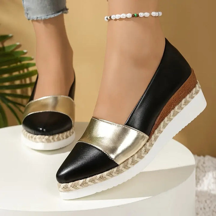 Clara | Bequeme Espadrilles mit Metallic-Akzenten