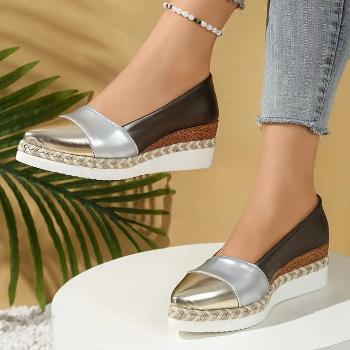 Clara | Bequeme Espadrilles mit Metallic-Akzenten