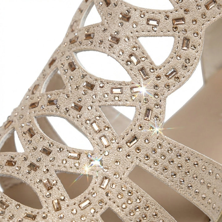 Helene | Keilabsatzsandalen mit Kristallausschnitt