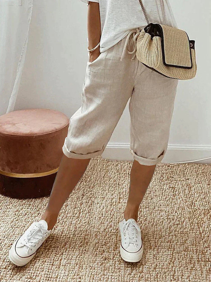 Clara | Lässige Leinen-Shorts mit Kordelzug