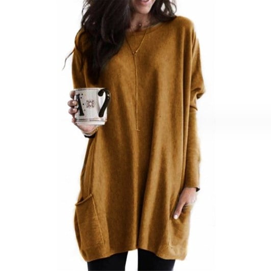 Sarah | Damen Oversize Strickkleid mit Taschen