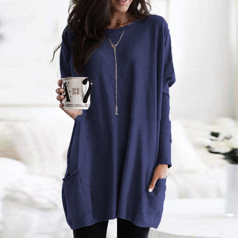 Sarah | Damen Oversize Strickkleid mit Taschen