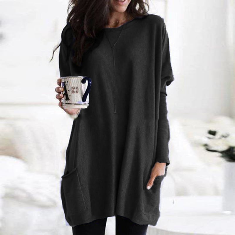 Sarah | Damen Oversize Strickkleid mit Taschen