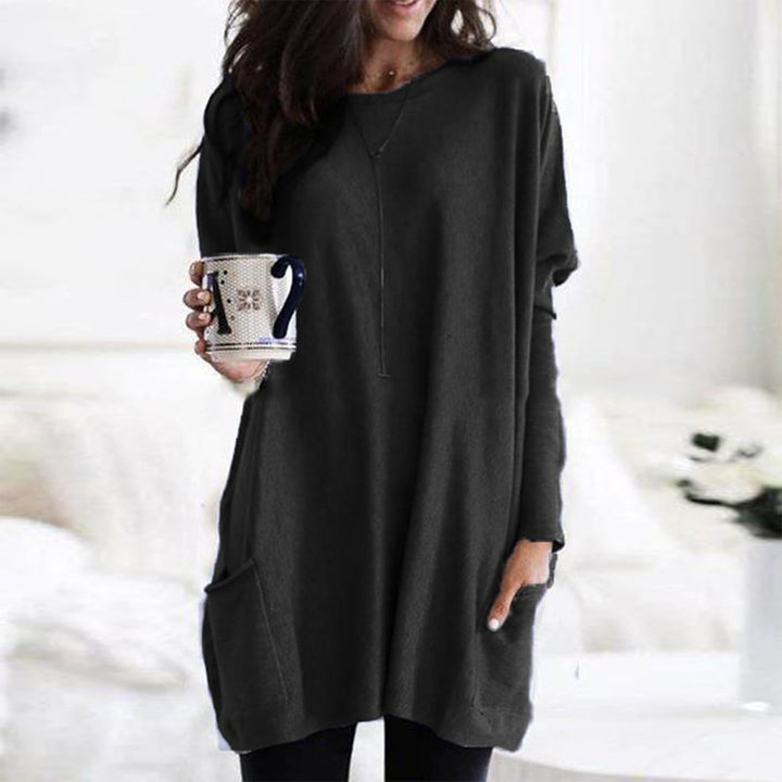 Sarah | Damen Oversize Strickkleid mit Taschen